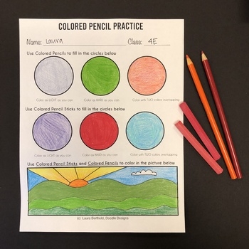 Colored Pencil Practice Worksheet And Assessment By Doodle Designs Colored Pencil Practice Worksheet And Assessment By Doodle Designs