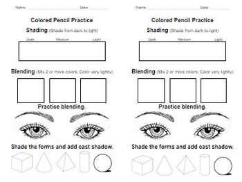 Colored Pencil Practice Worksheet By Art Of Choice And Student Voice Colored Pencil Practice Worksheet By Art Of Choice And Student Voice