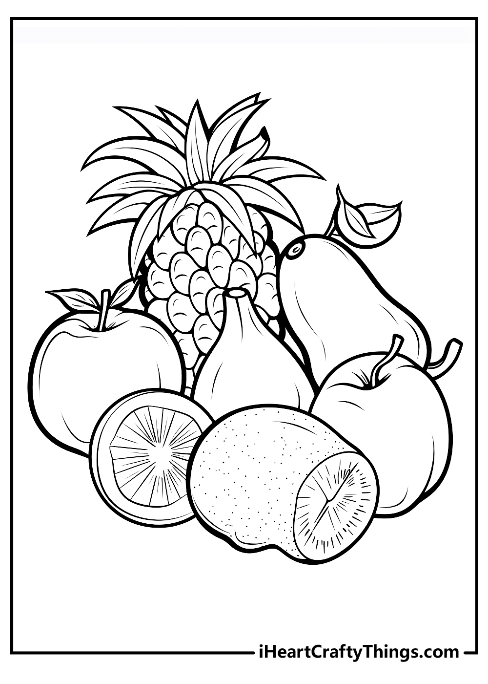 Coloring Fruits For Kindergarten 40 Fruit Coloring Pages Free Cute