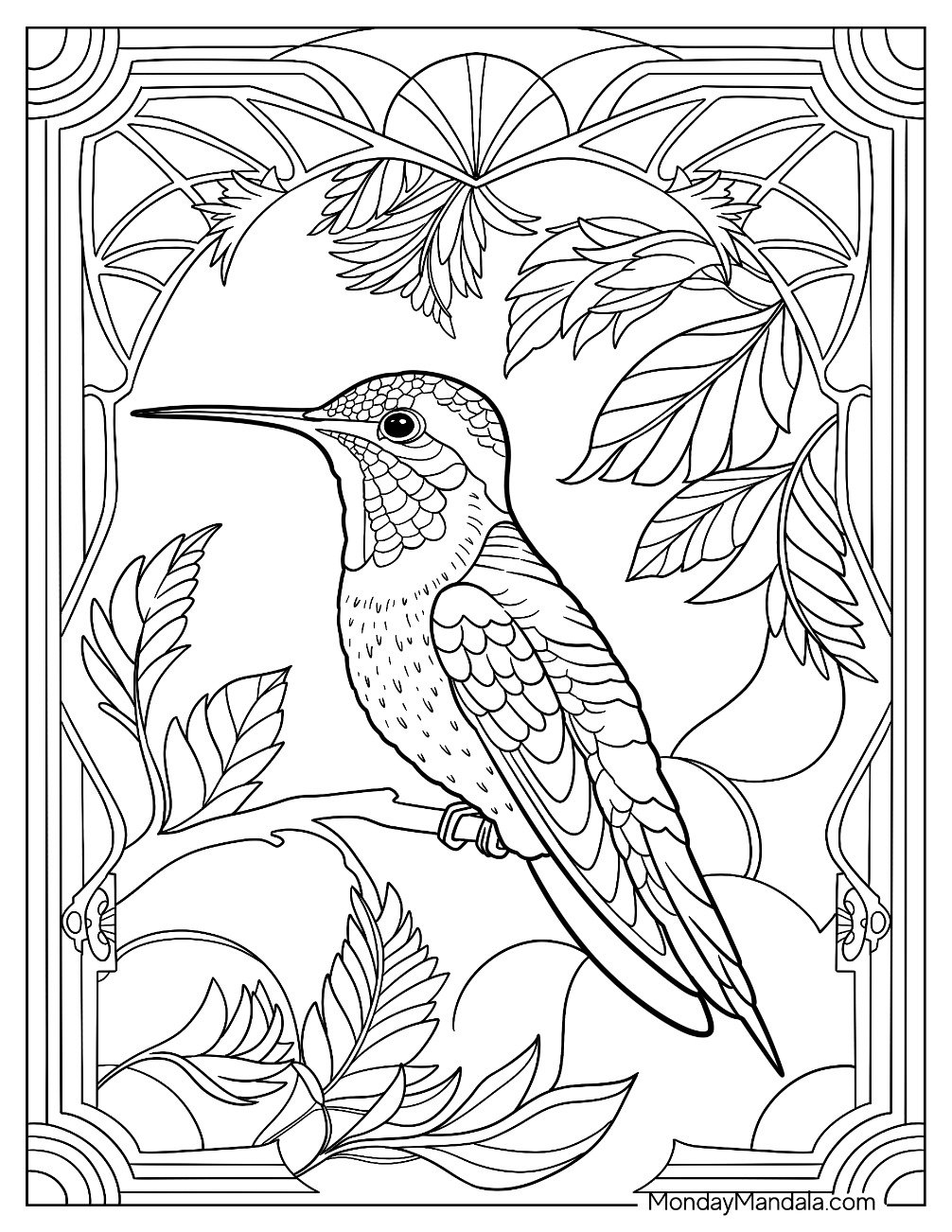 Coloring Hummingbird Hummingbird Coloring Page Free Printable