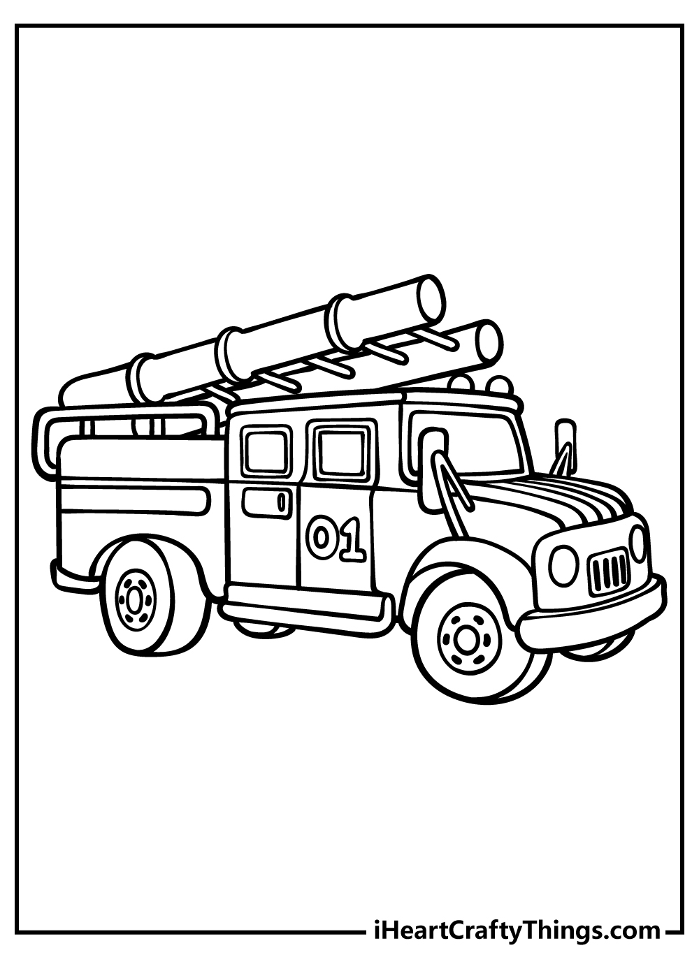 Coloring Page Fire Truck