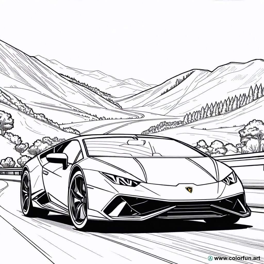 Coloring Page Of The Lamborghini Huracan STO Download Or Print For Free