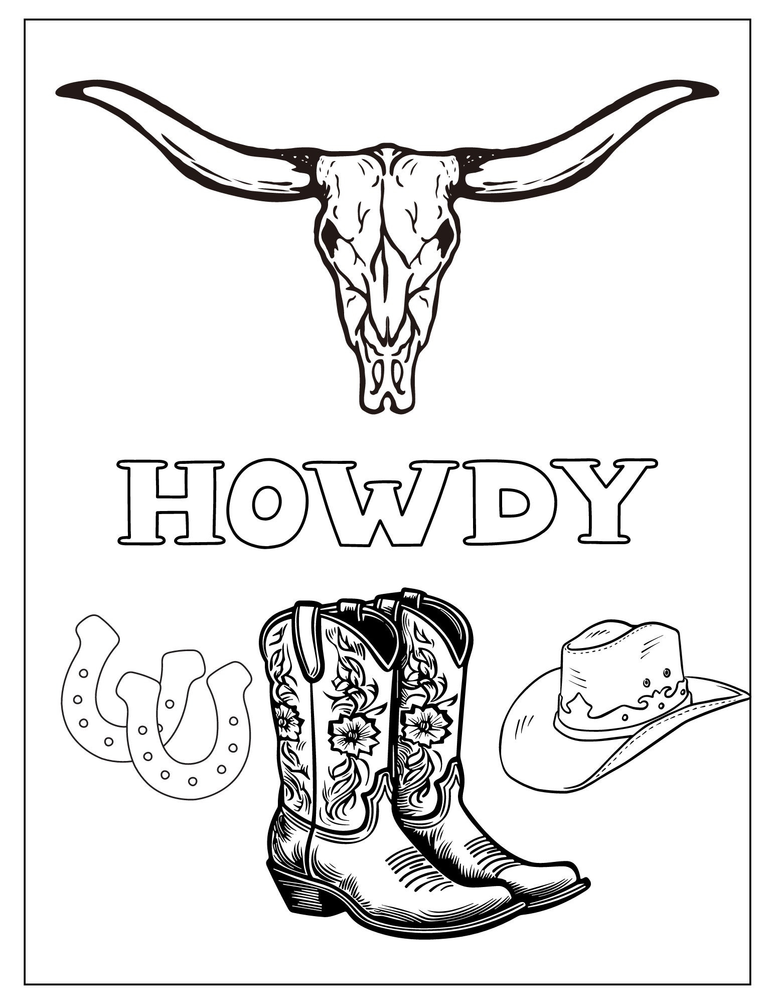 Coloring Pages Cowboy Theme Cowboy And Cowgirl Coloring Page 10