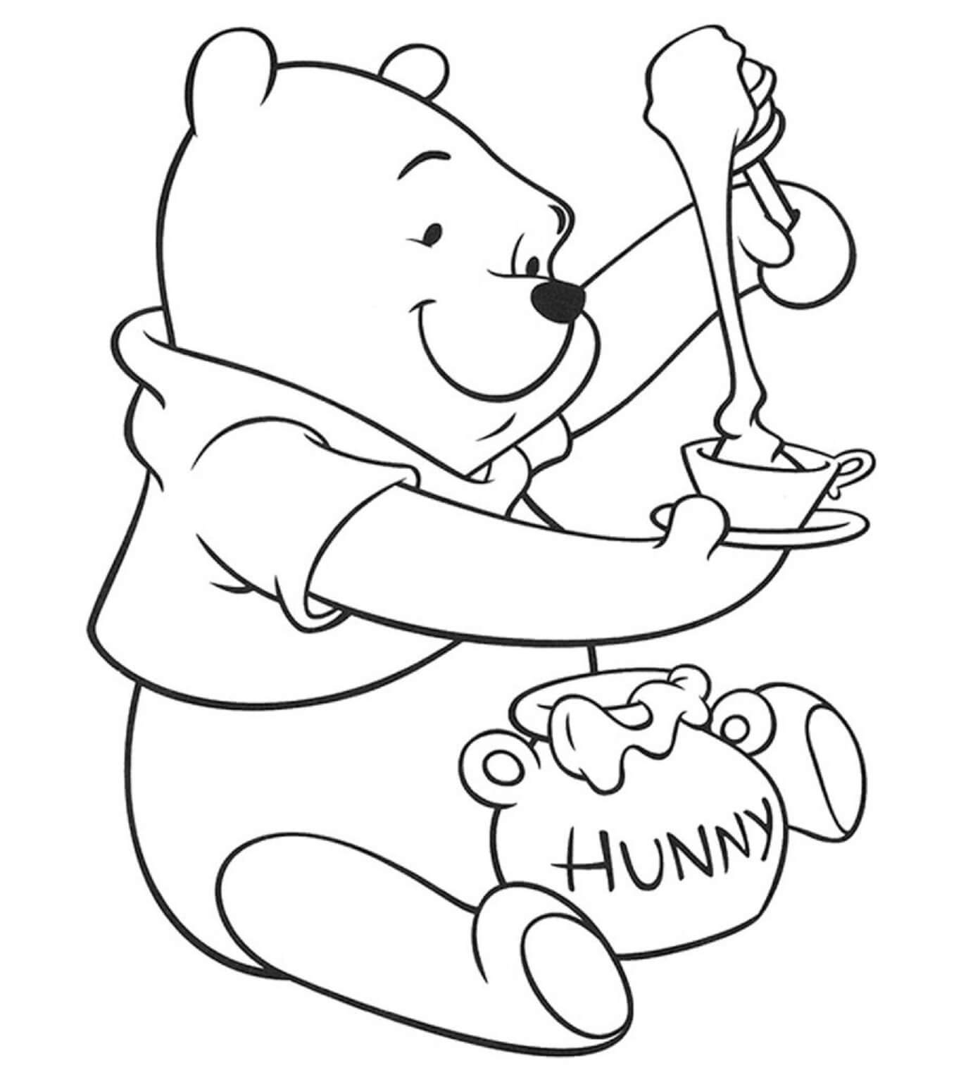 Coloring Pages Free Pooh Bear