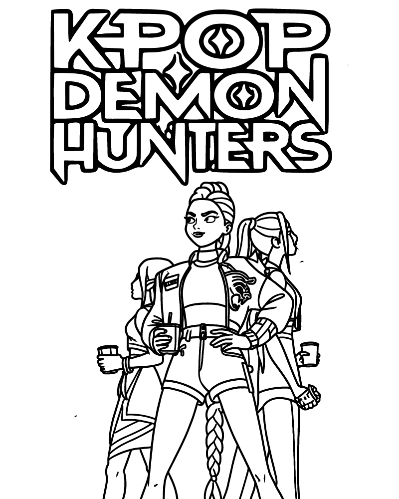k-pop demon hunter coloring pages