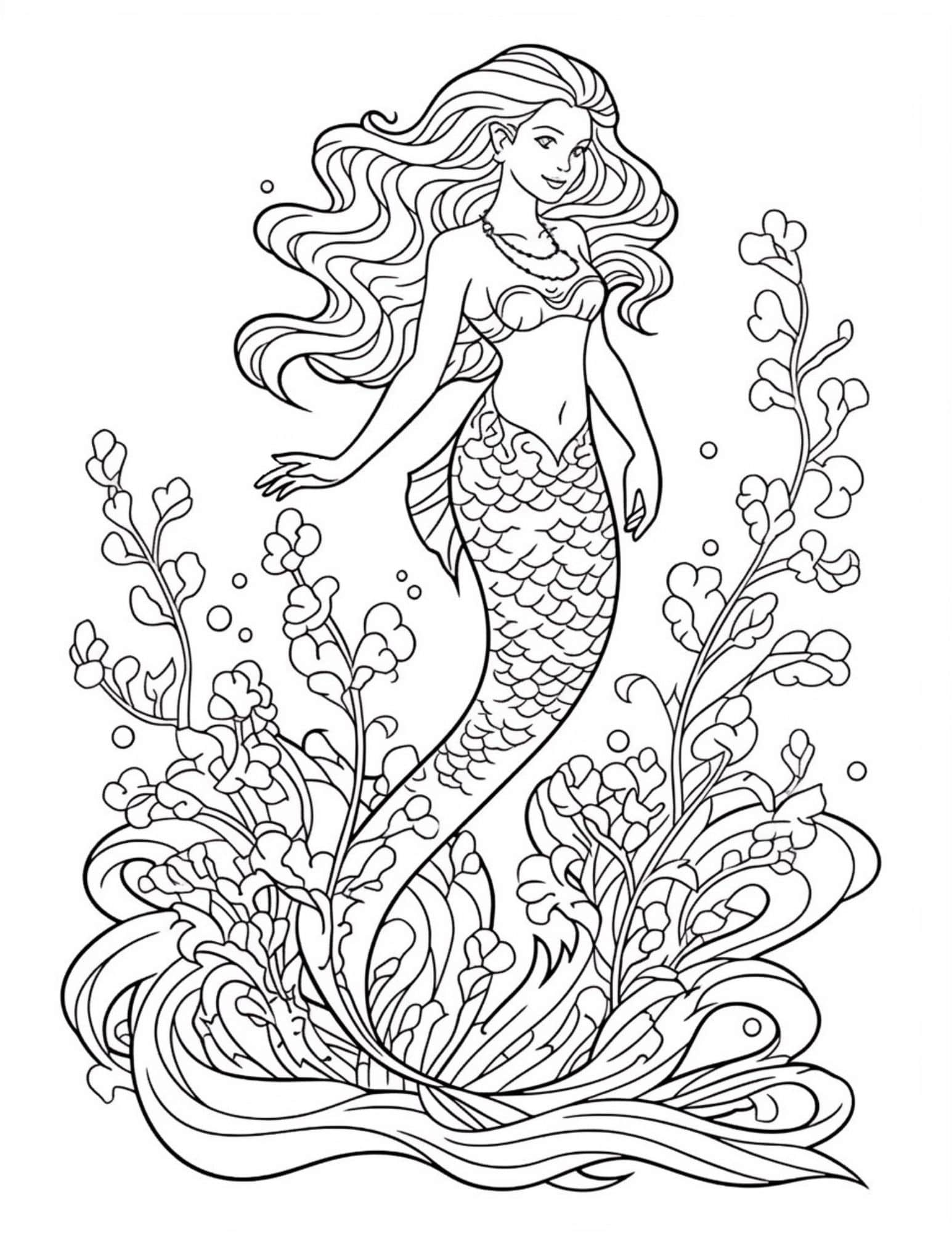 mermaid coloring pages print