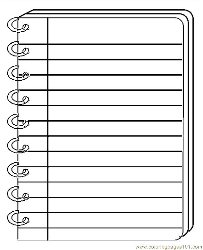 Coloring Pages Notebook 12 Education gt School Free Printable 