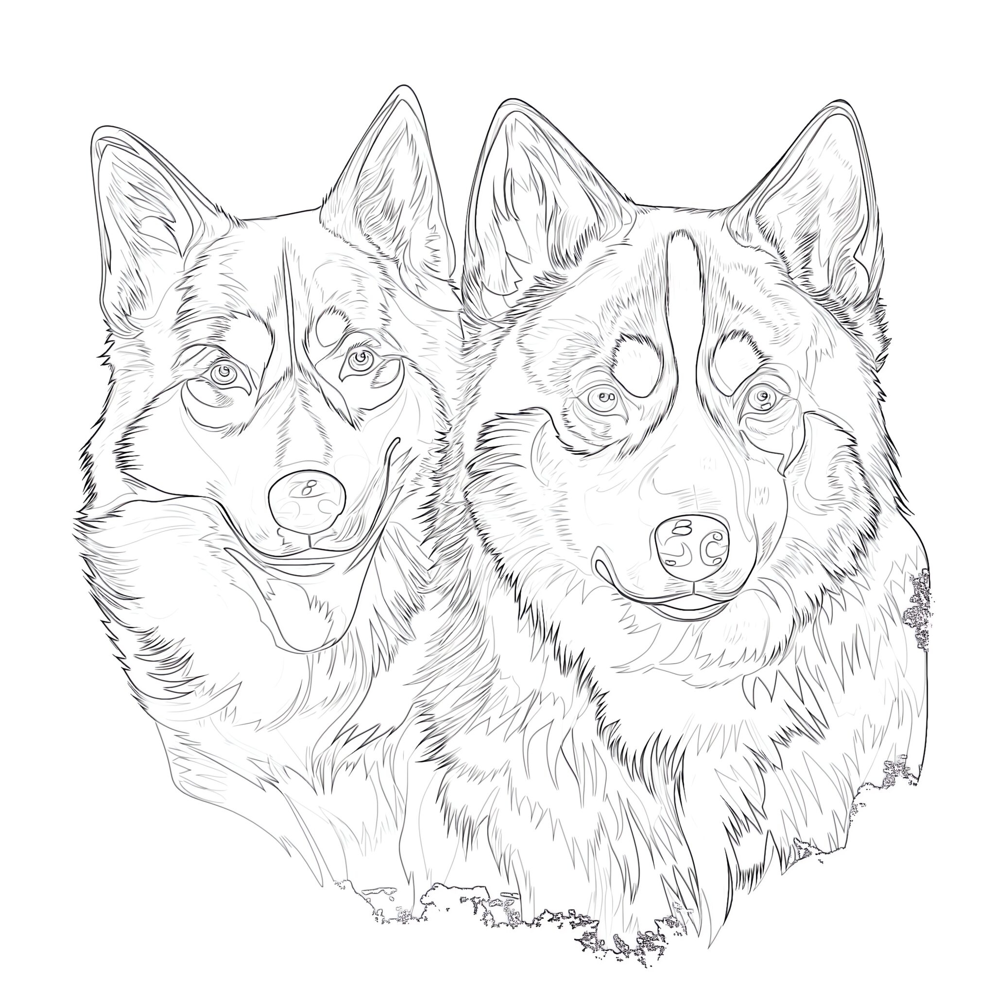 coloring pages of husky dogs