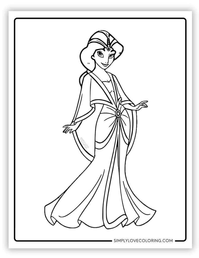 disney princess jasmine coloring pages