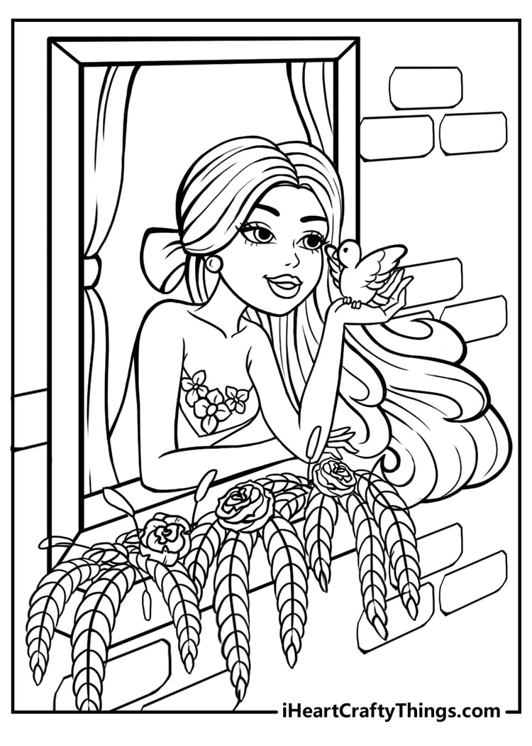printing barbie coloring pages