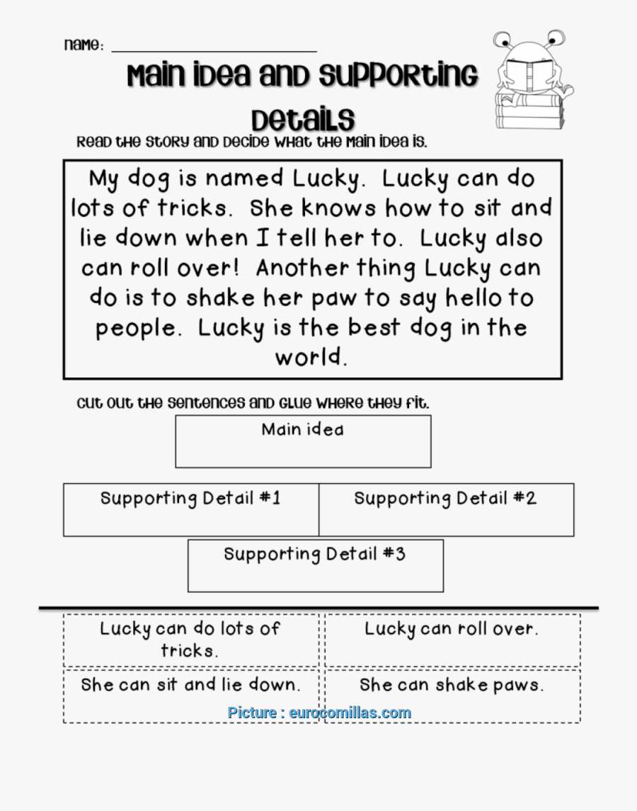 Common Core Main Idea And Supporting Details Worksheets Common Core Main Idea And Supporting Details Worksheets