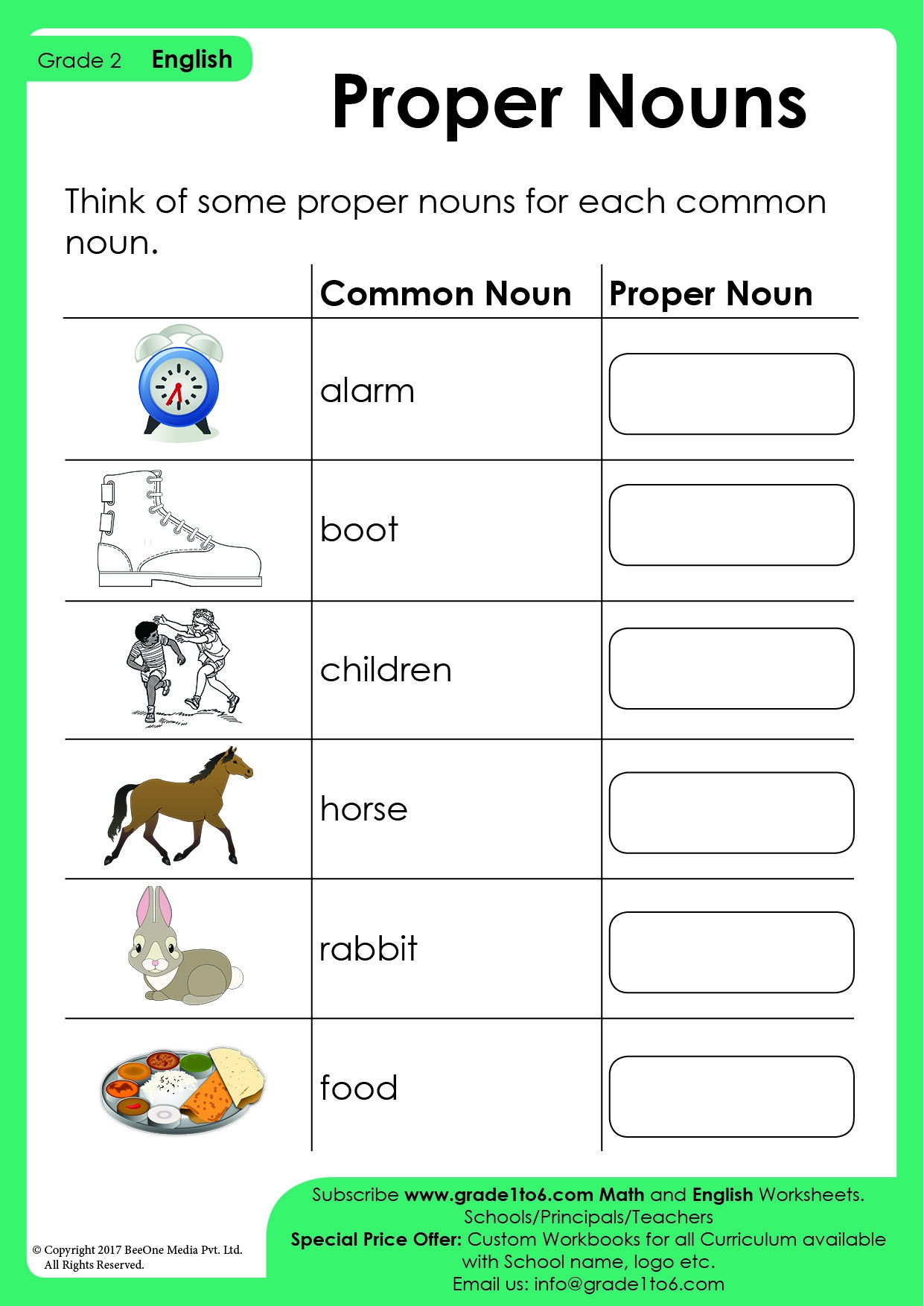 Common Nouns Worksheets Worksheets Library