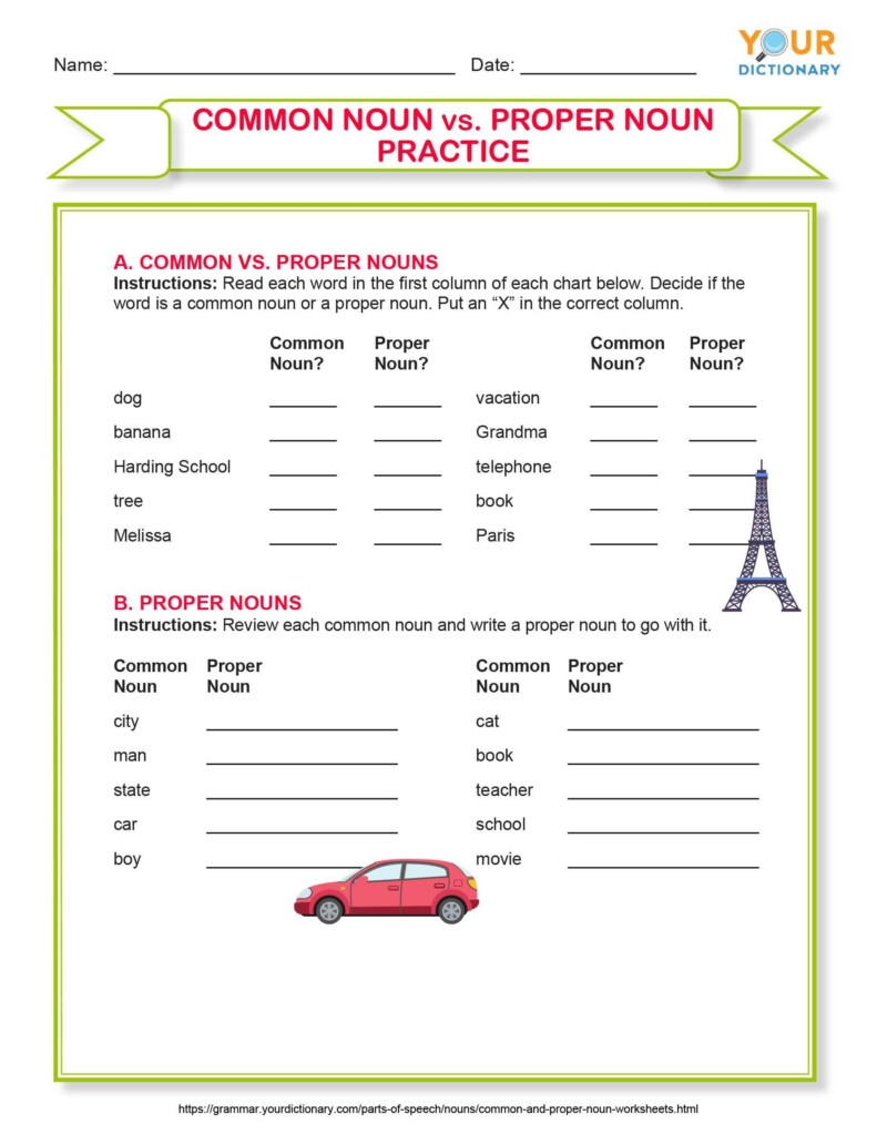 Common Proper Noun Worksheets Grade 3 CommonWorksheets