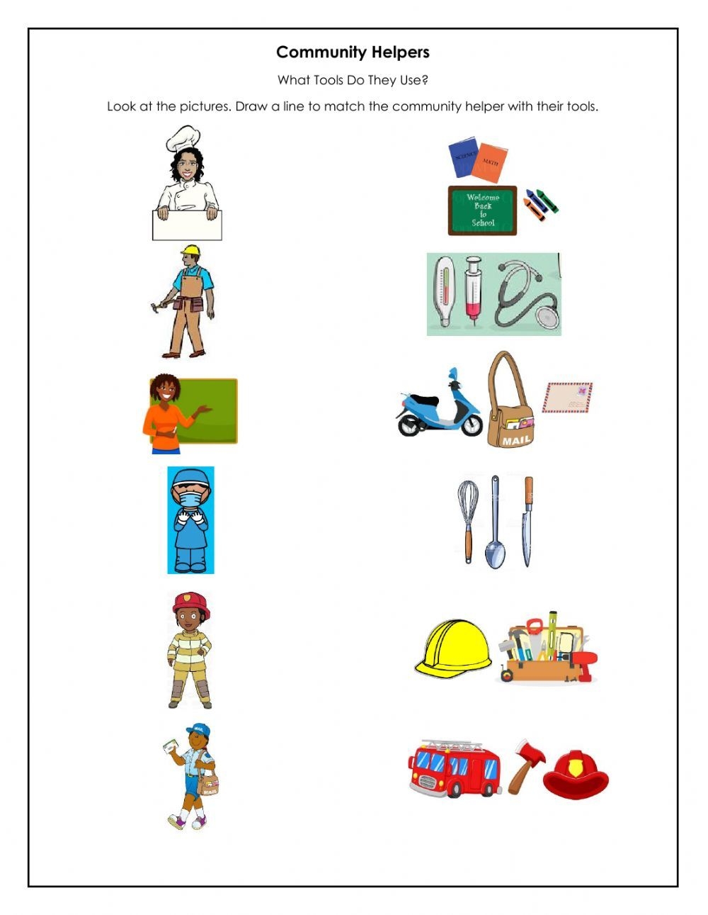 Community Helpers Worksheets Free Printables Printable And Enjoyable 