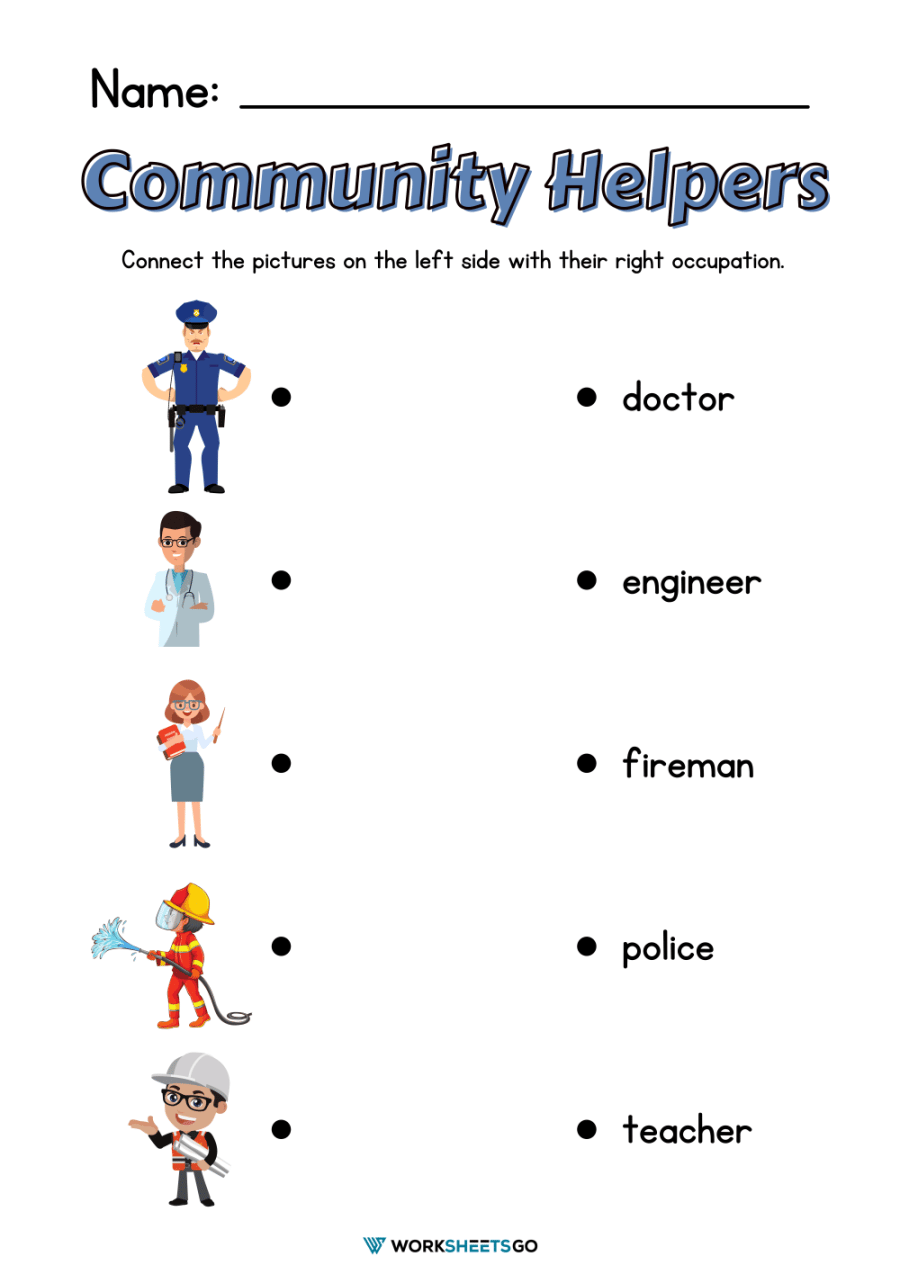 community helpers worksheets