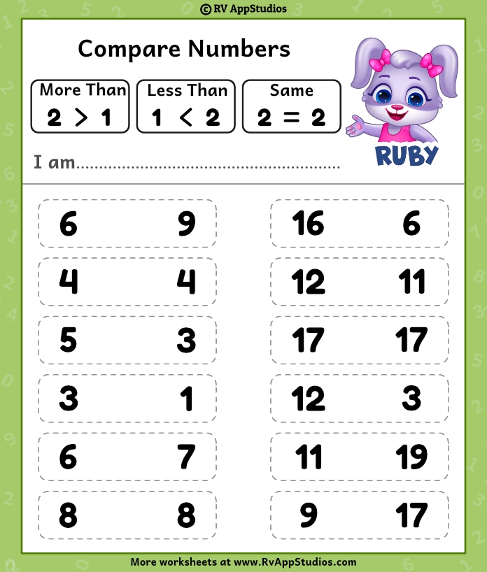 Compare Number Worksheet For Kids Free Printable To Practice Maths Compare Number Worksheet For Kids Free Printable To Practice Maths