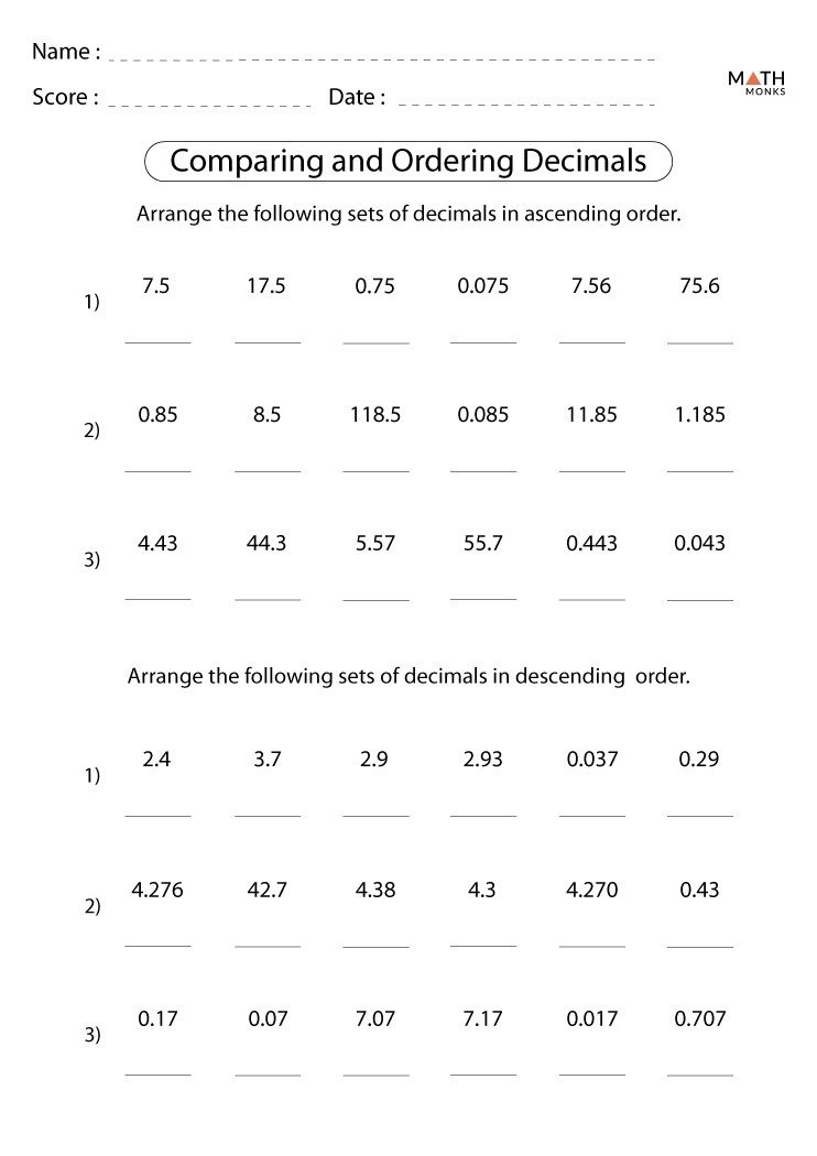 Comparing Decimals Worksheets Worksheets Worksheet Hero Comparing Decimals Worksheets Worksheets Worksheet Hero