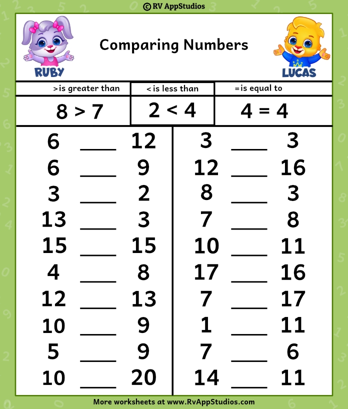 Comparing Numbers Worksheets Free Math Worksheets Comparing Numbers Worksheets Free Math Worksheets