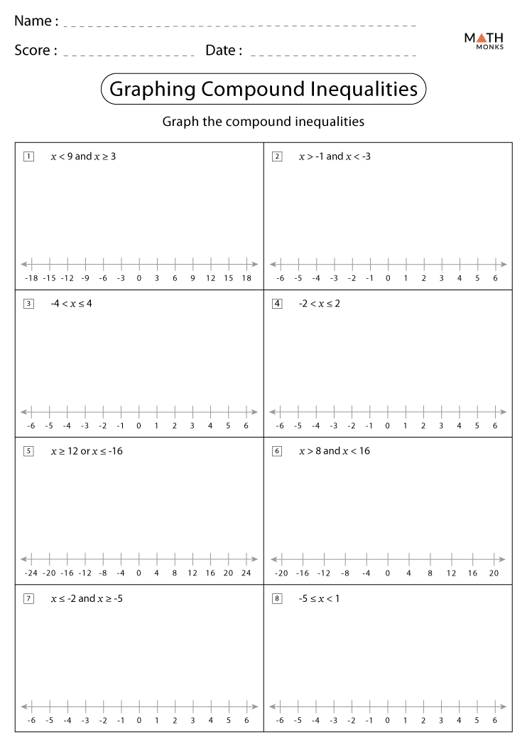 Compound Inequalities Worksheets With Answer Key