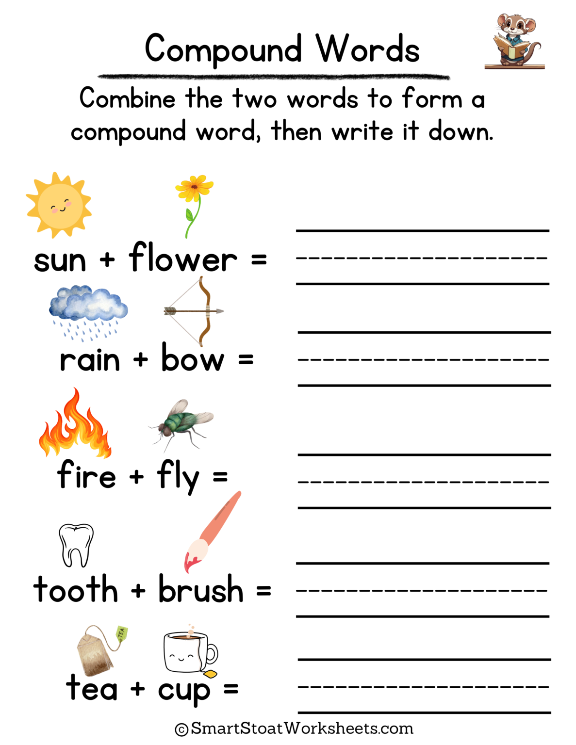 Compound Words Worksheets For Kindergarten And Preschool Kids