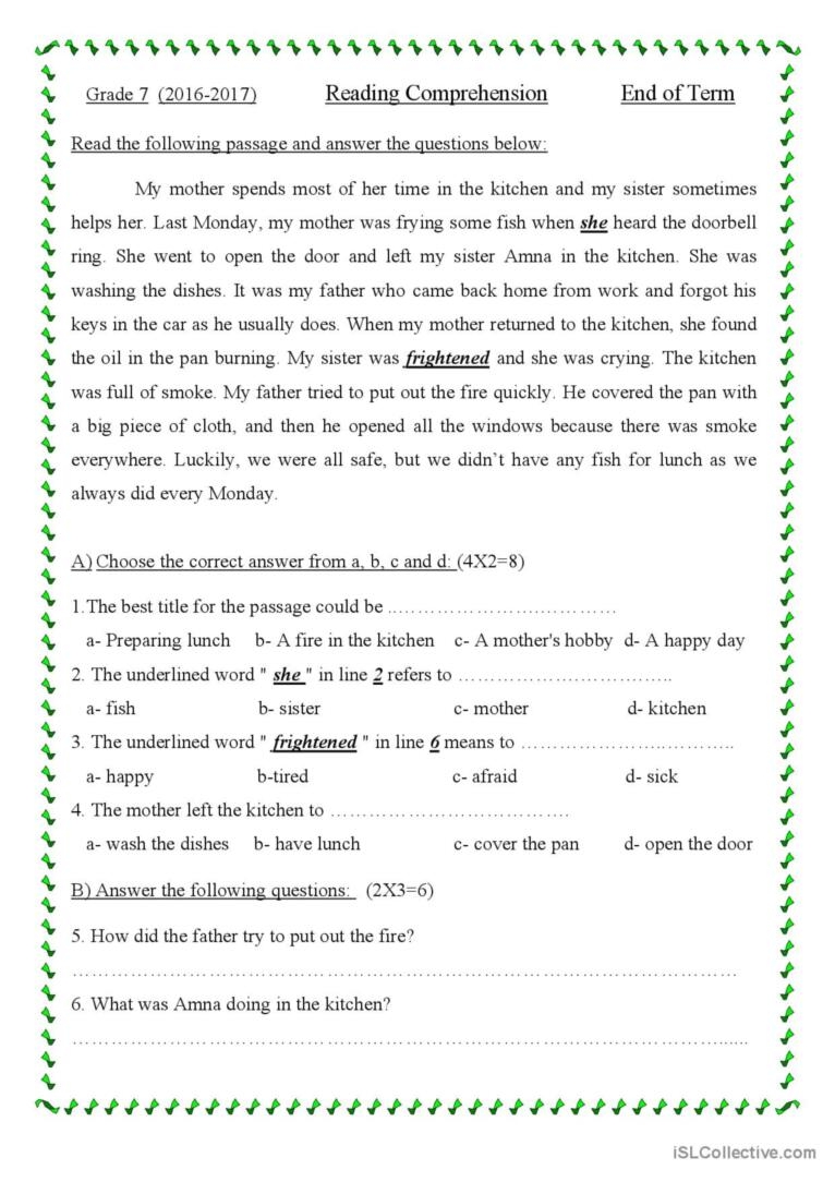 Comprehension Passages Grade 3 Worksheets Comprehension Passages Grade 3 Worksheets