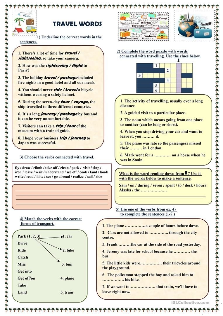 Constructed Travel Worksheet Miles Constructed Travel Worksheet Miles