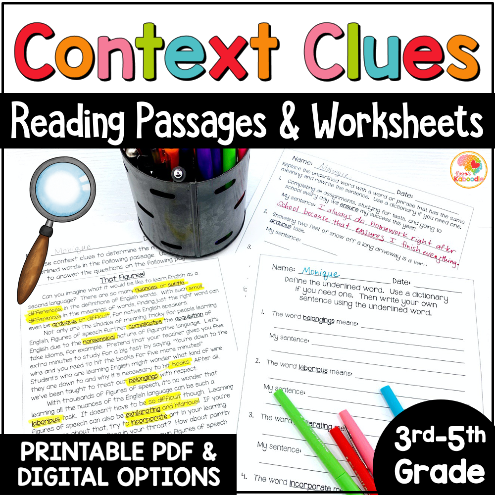 Context Clues Worksheets 2nd Grade By Tales From Grade 2 Worksheets 