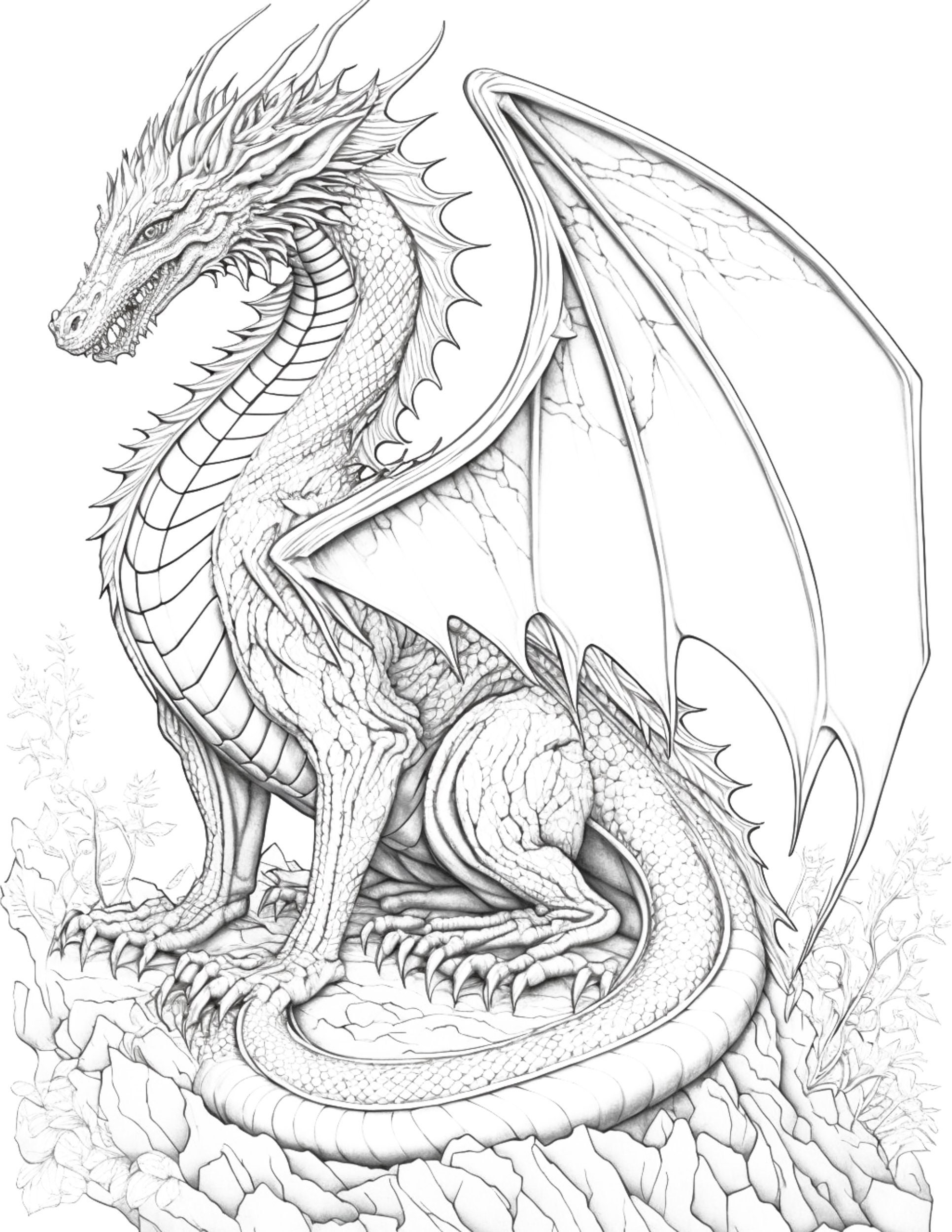 Cool Realistic Dragon Coloring Pages