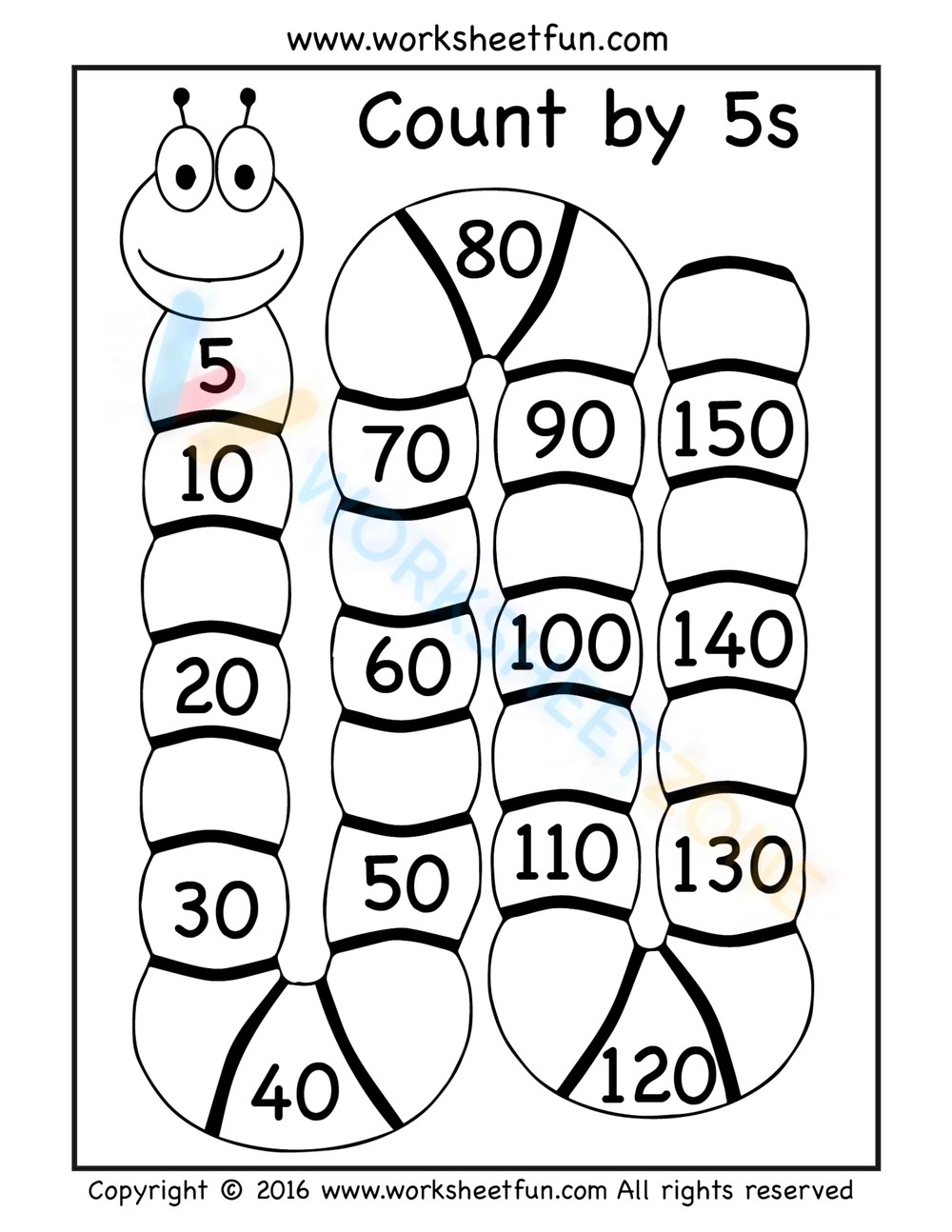 Counting By 5s Catterpillar 1 Worksheet Worksheets Library