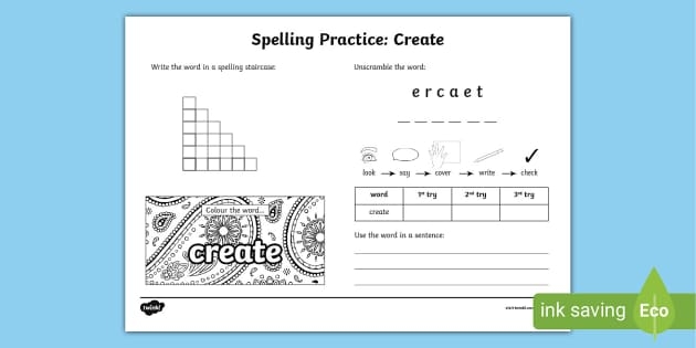 Create Spelling Practice Worksheet teacher Made Twinkl Create Spelling Practice Worksheet teacher Made Twinkl