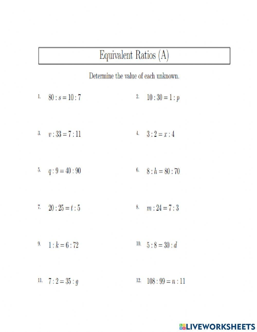 Creating Equivalent Ratios B Worksheet 6th Grade PDF Worksheets Creating Equivalent Ratios B Worksheet 6th Grade PDF Worksheets