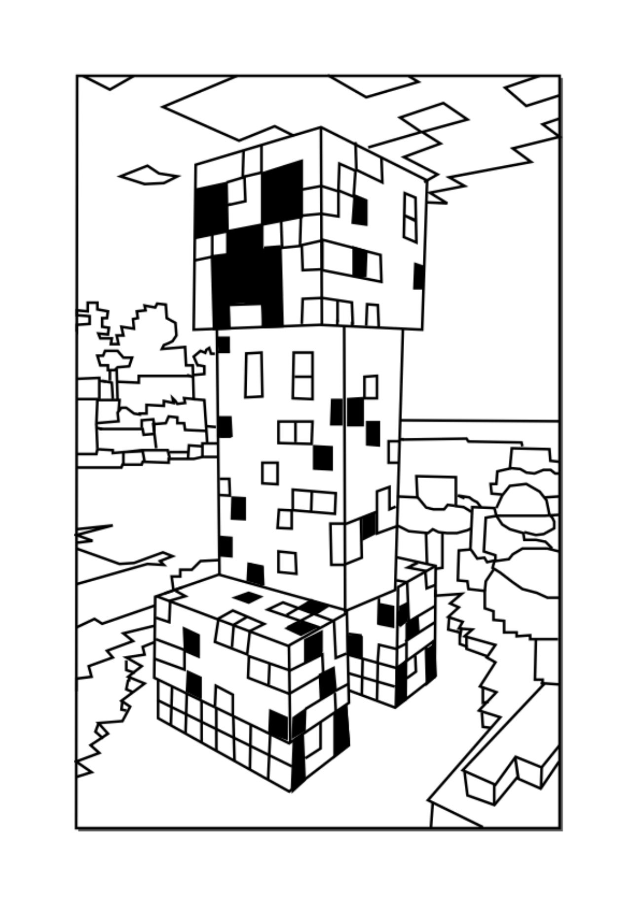Creeper Coloring Page At GetColorings Free Printable Colorings 