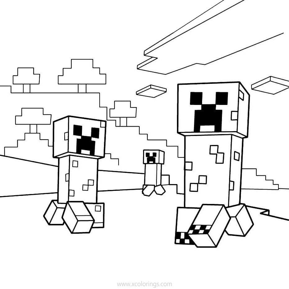 minecraft creeper coloring page