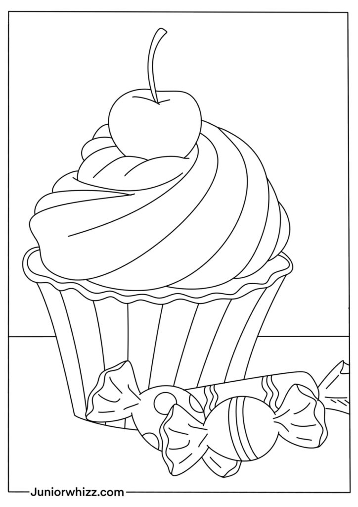Cupcake Coloring Pages With Book Printable PDFs 2022 