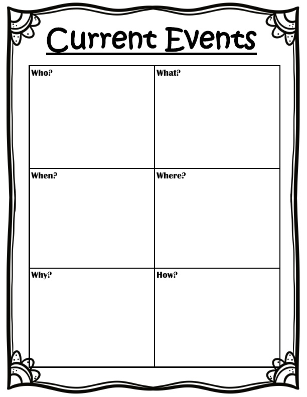 Current Events Worksheet Article Template Grades 3 5 Worksheets 