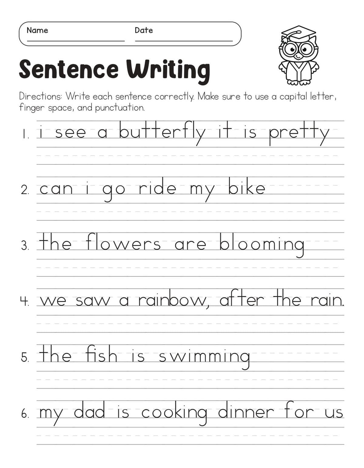 Cursive Sentence Writing Worksheets Free Download And Print For You Cursive Sentence Writing Worksheets Free Download And Print For You