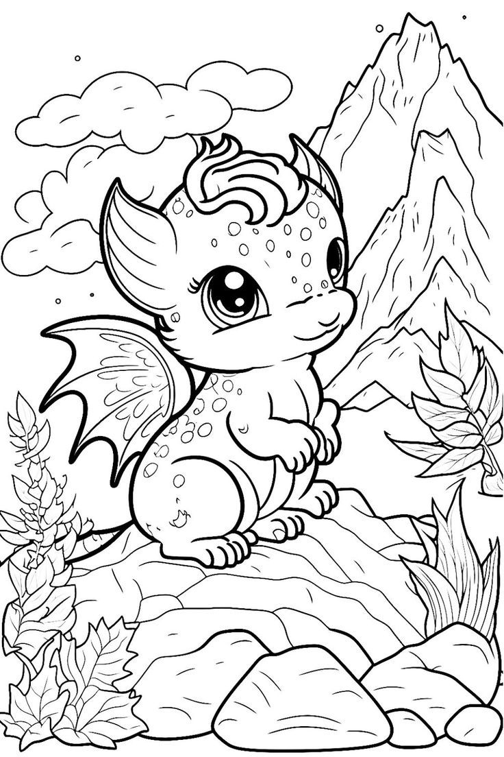 Cute Baby Dragons Coloring Pages 2025 