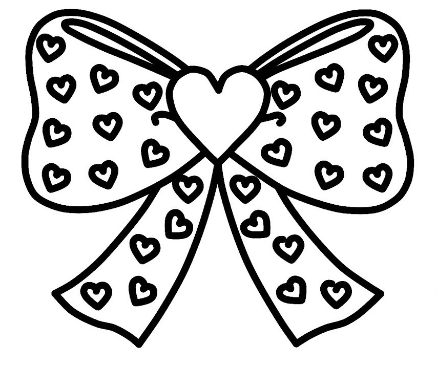 Cute Bow Coloring Printable Page