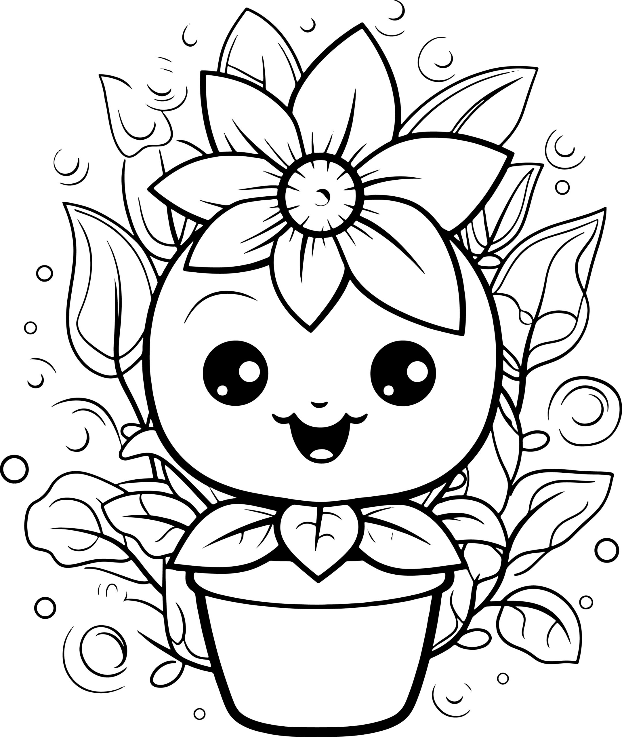 Cute Flower Coloring Pages Cute Flower Coloring Pages