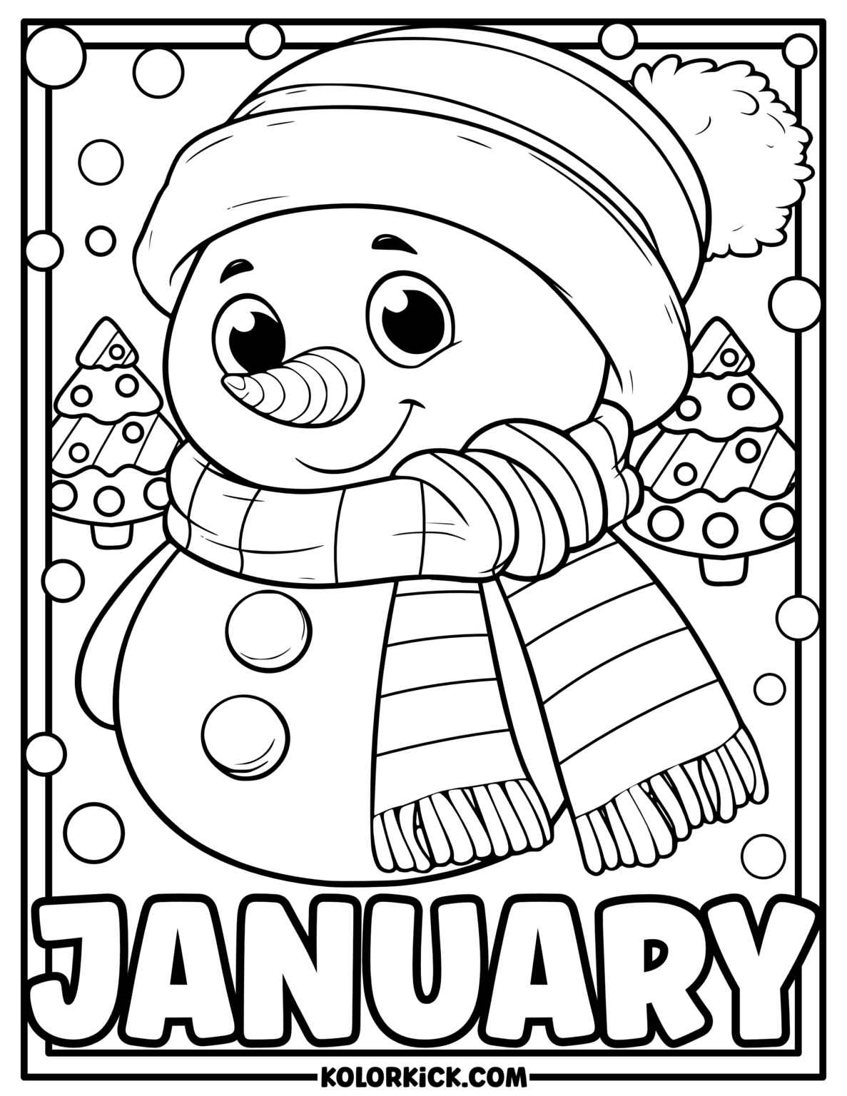 Cute January Coloring Pages 100 Free Printable PDFs 