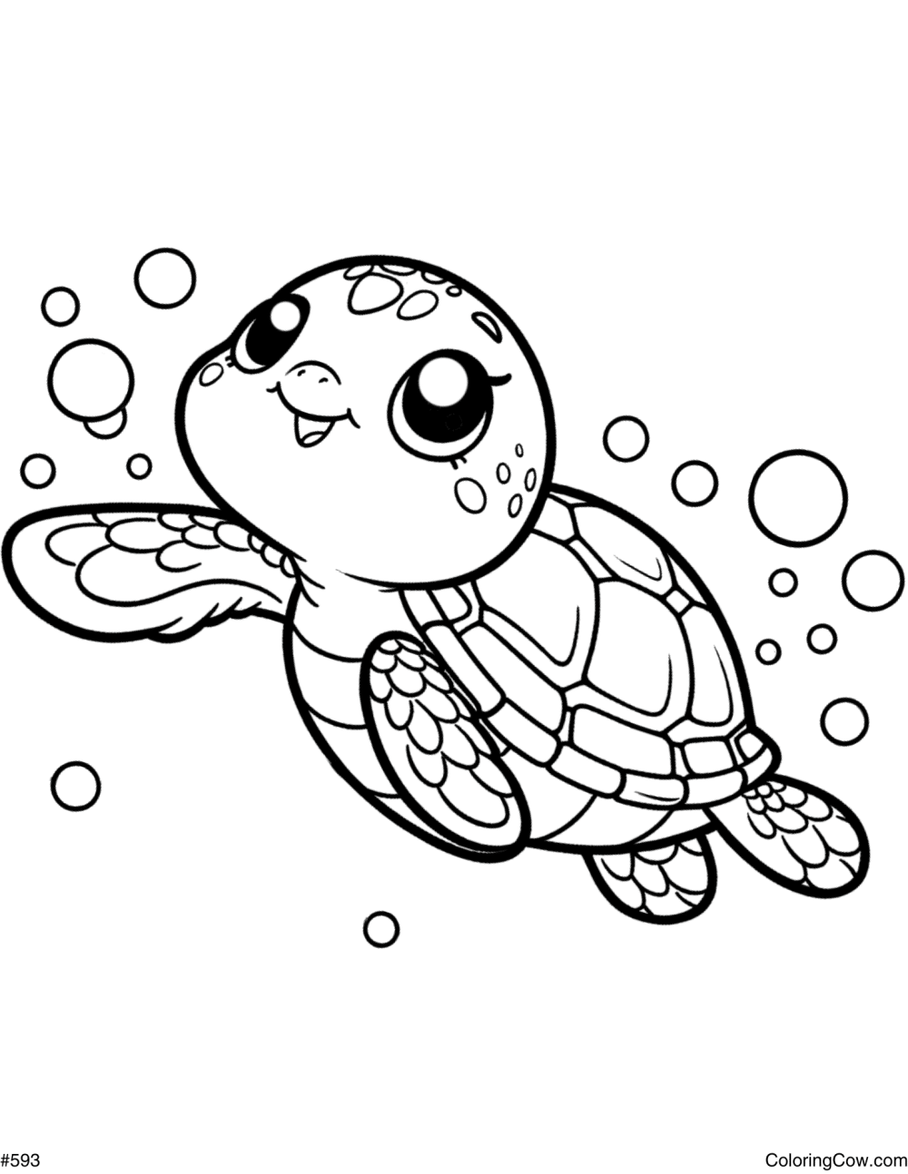 Cute Sea Turtle Coloring Page Cute Sea Turtle Coloring Page
