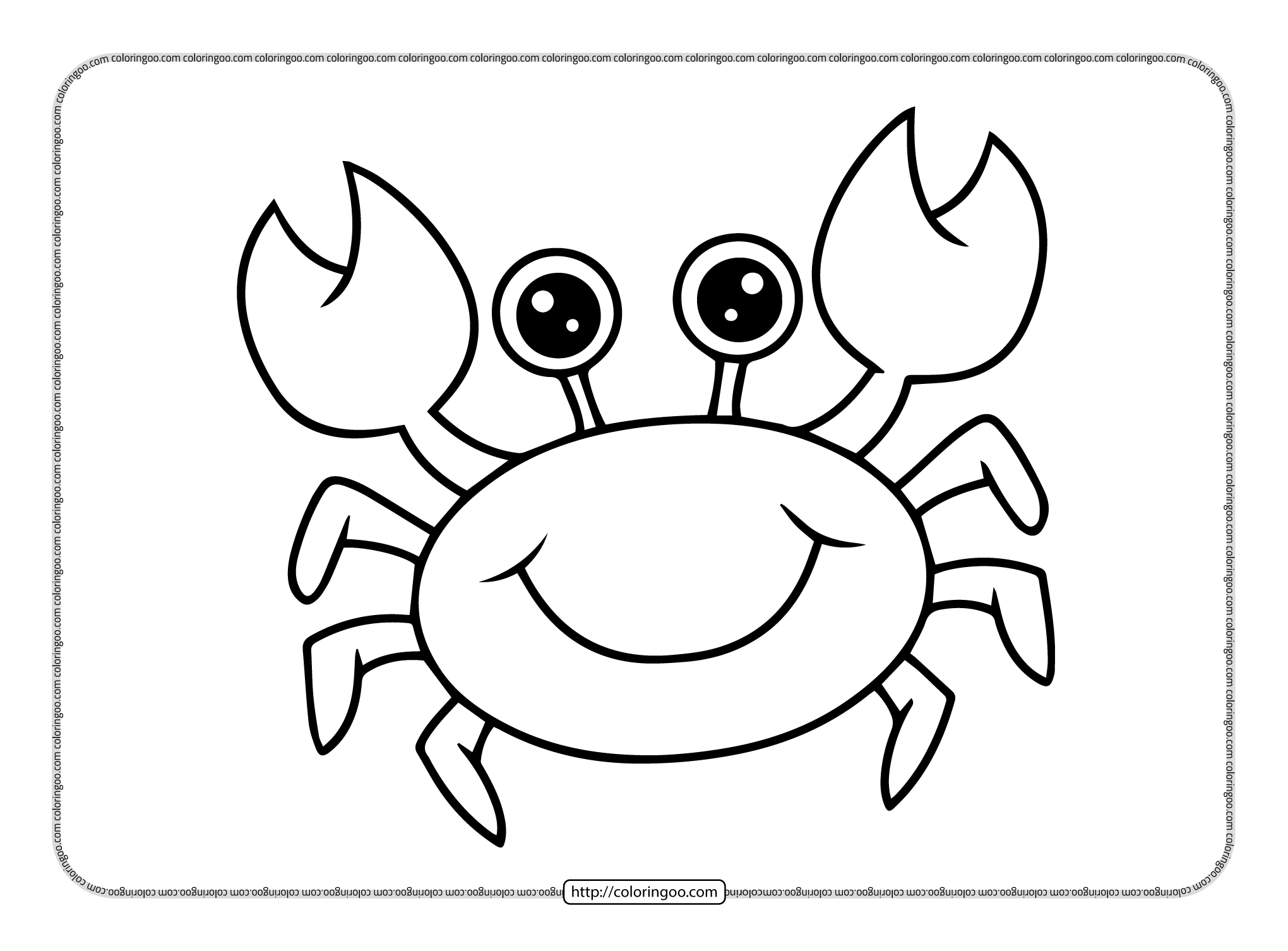 Cute Smiling Crab Coloring Pages Cute Smiling Crab Coloring Pages