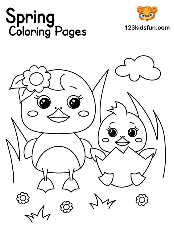 Cute Spring Coloring Pages