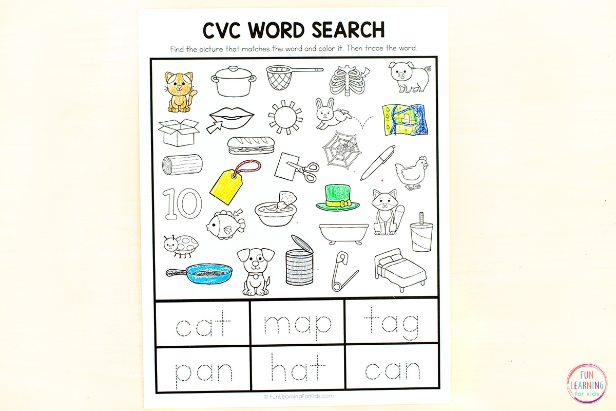 CVC Word And Picture Matching Worksheets Distance Learning Worksheets 
