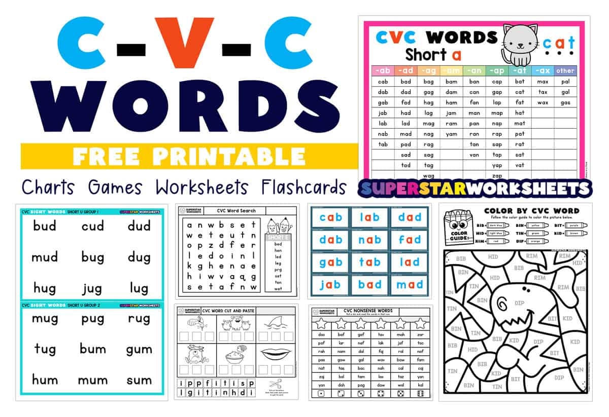 cvc words practice worksheets