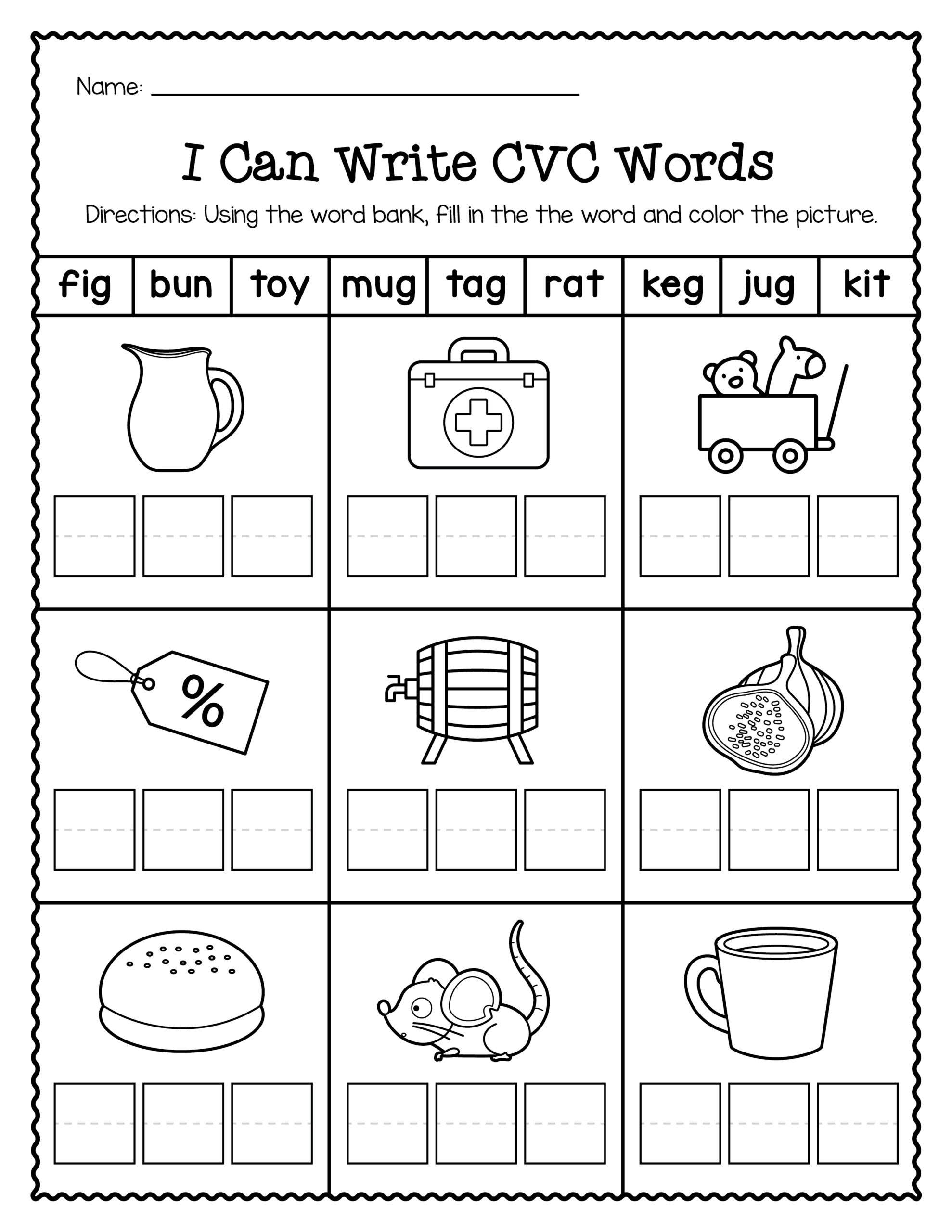 CVC Words Worksheet Digital Worksheets Library