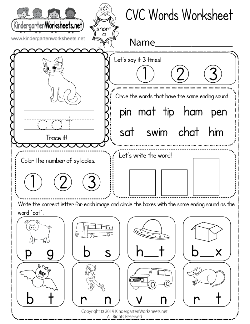 cvc words worksheet