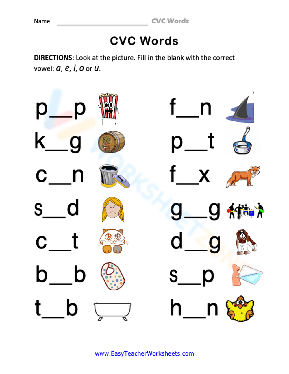 CVC Words Worksheet Worksheets Library