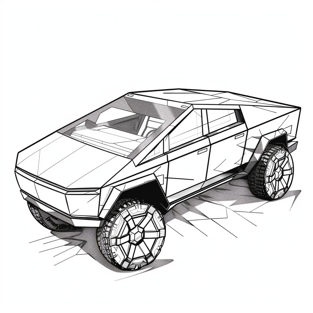 Cybertruck Coloring Page Free Fun Prints
