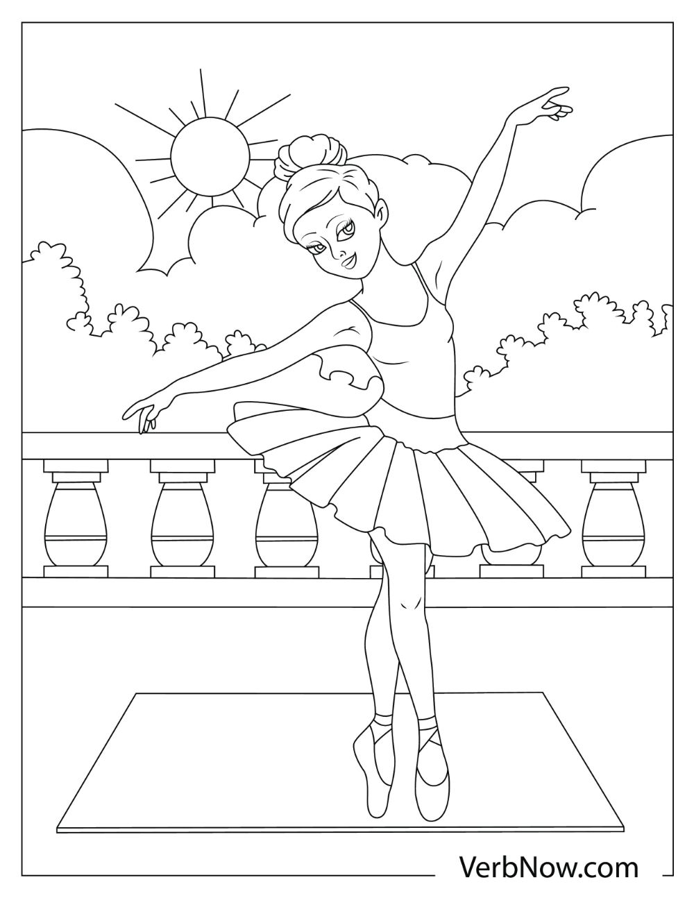 Dancing Ballerina Coloring Page Coloring Pages